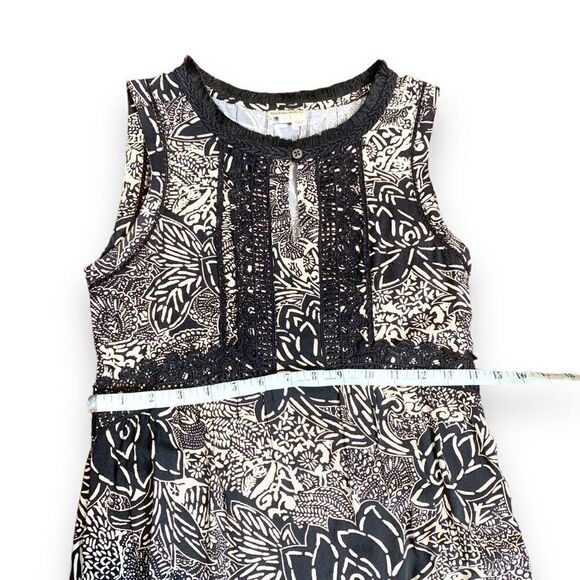 Anthropologie Holding Horses Suraja Black Tan High Low Sleeveless Midi Women’s 0 - Picture 12 of 13